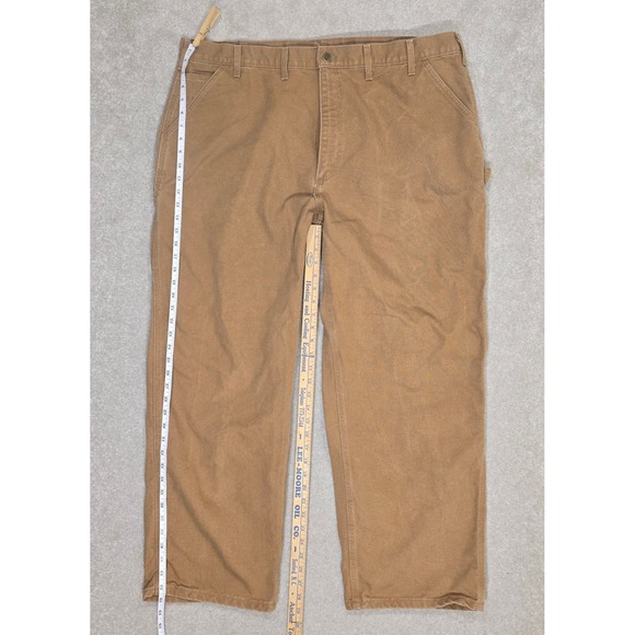 Carhartt B11 BRN Mens 44x30 Brown Duck Canvas Dungaree Work Pants Made in USA - Picture 2 of 8